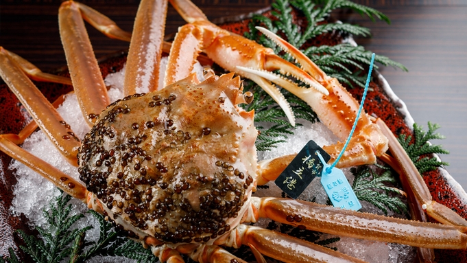 【タグ付き活蟹】加賀の極上タグ付「橋立蟹」一杯付・季節会席で北陸の味覚を贅沢に味わう